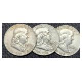 (3) 1962-D Franklin Half Dollars