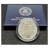 1992-D Unc. Silver Dollar Comm. "White House" w/
