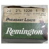 1 Box Remington 20GA 6 Shot