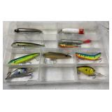 Lures in Plastic Tackle Box