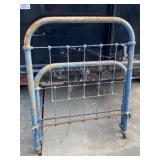 Metal Twin Bed Used as Garden Trellis