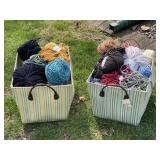 2 Large Baskets of Braided Cord