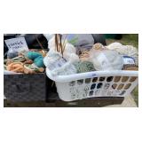 2 Baskets Full of Knitting & Cordage