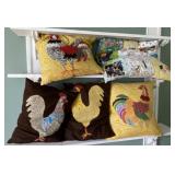 Lot of Rooster Pillows