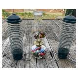 Oil Lamp and Bird Feeders