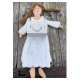 Wood Angel Wall Pocket