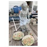 Resin Garden Statue and Rocks