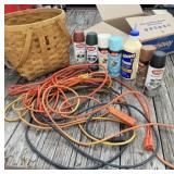 Extension Cords, Spray Paints, Basket