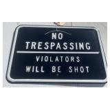 Heavy Metal No Trespassing Sign