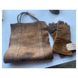 Leather Gloves and Firewood Carrier