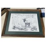 Framed Elk Print