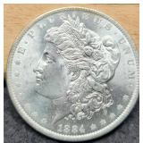 1884-O Morgan Silver Dollar, BU