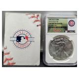 2016 SIlver Eagle Slab NGC Chicago Cubs