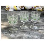 3 - Unique Pattern Glass Goblets