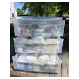 3 Drawer Tote full of Medical Supplies