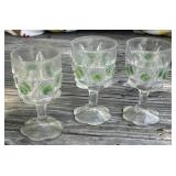 3 - Unique Pattern Glass Goblets