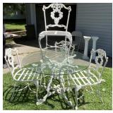 42" Glass Top Patio Table w/ 4 Chairs