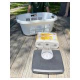 Laundry Basket, Scale, Paper Towels