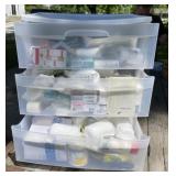 3 Drawer Tote full of Medical Supplies