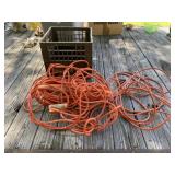 Milk Crate and Extension Cords