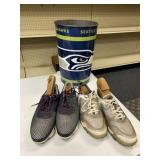 Seattle Sea Hawks Waste Can & Golf Shoes