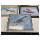 3 Framed Aviation Prints