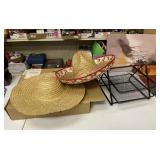 Straw Hats & Desk Organizer Basket