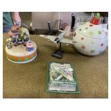 Decanter, Air Plane & Cookie Jar