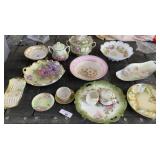 Large Lot of Hand Painted China