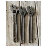 3 - 12" Adjustable Wrenches