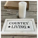 Sign and Battery Candle