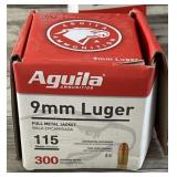 300 rnds Aguila 9mm Ammo