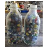 2 - Quart Jars of Marbles