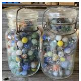 2 - Quart Jars of Marbles