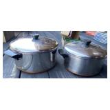 2 - Copper Reverware Pots with Lids