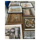 Framed African Animal Art