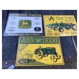 3 - Metal John Deere Signs