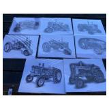 8 - Signed & Numbered Tractor Sketches
