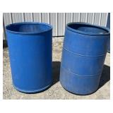 2 - 55 Gallon Poly Barrels