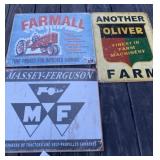 3 - Metal Farm Tractor Signs