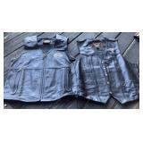 2 -Harley Davidson Leather Vests