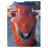 Milk Can Painted Harley Colors