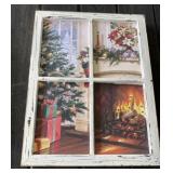 Gridded Window Christmas Wall Decor