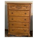 Oak Highboy Dresser