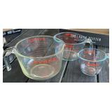 3 - Pyrex Measuring Cups