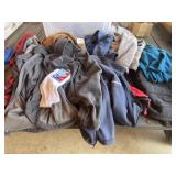Several Zip Up Sweatshirts, New Socks