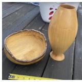 Handmade Wood Bowl and Vase