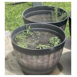 2 - 20" Flower Planters with Dirt