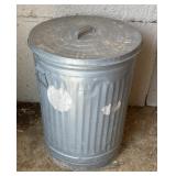 Galvanized Trash Can with Lid