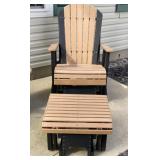 Composite Patio Glider Chair & Footstool